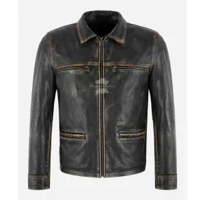 ALLEN CASUAL BOX LEATHER JACKET MEN'S CASUAL SHORT BOX JACKET