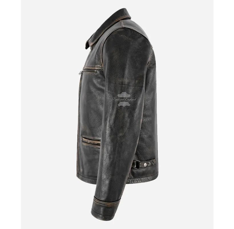ALLEN CASUAL BOX LEATHER JACKET MEN'S CASUAL SHORT BOX JACKET