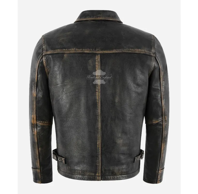 ALLEN CASUAL BOX LEATHER JACKET MEN'S CASUAL SHORT BOX JACKET