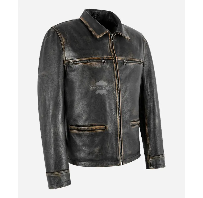 ALLEN CASUAL BOX LEATHER JACKET MEN'S CASUAL SHORT BOX JACKET