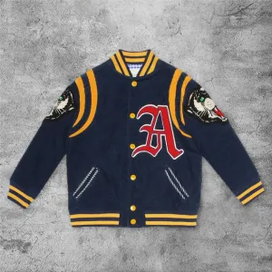 Casual black panther varsity baseball jacket