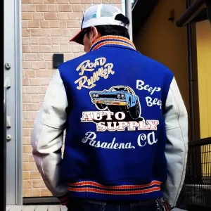Casual style car rugby baseball jacket