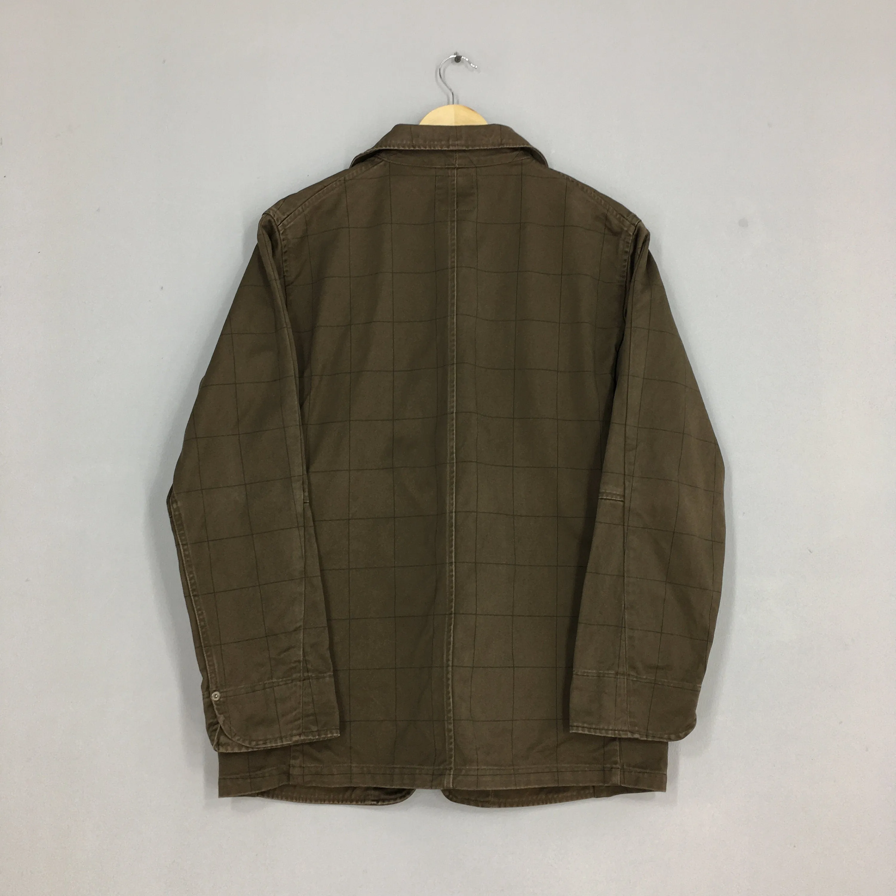 Casual Workers Plaid Brown Jacket Medium