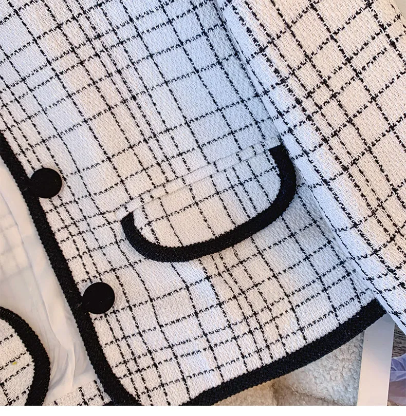High-end Doll Collar Plaid Jacket