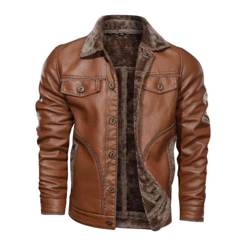 Men's Casual Thick Fleece Interior Velvet Jacket
