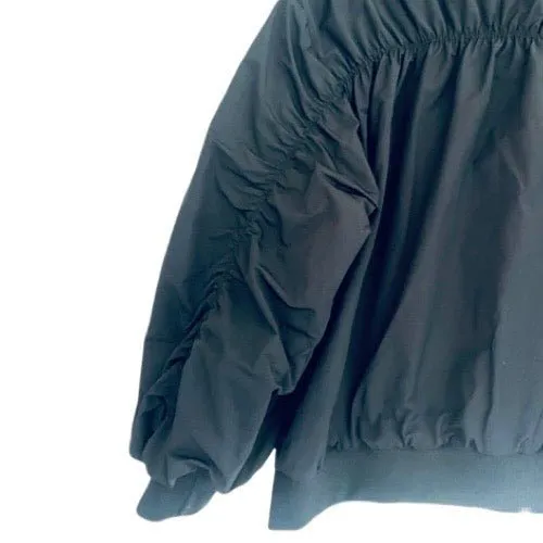 Ruched bomber jacket